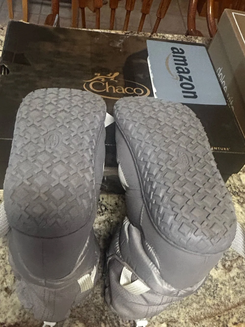 Chaco Ramble Puff Women’s 7.5 Gray Quilted Puffer Snow Boots- Excellent Worn 1X